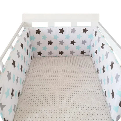 Protetor de Berço Almofadado Estrelas Nórdicas — 200 × 30 cm