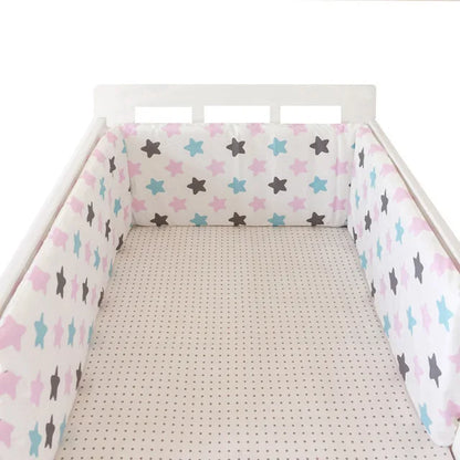 Protetor de Berço Almofadado Estrelas Nórdicas — 200 × 30 cm