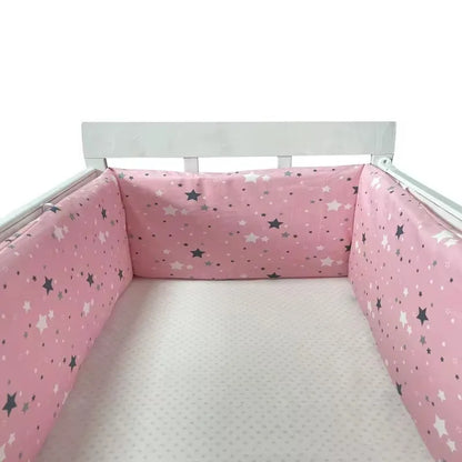 Protetor de Berço Almofadado Estrelas Nórdicas — 200 × 30 cm
