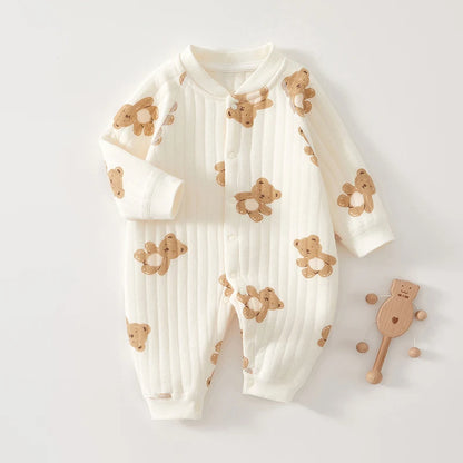 Body Macacão de Inverno em Algodão com Ursinho — Bebé 1M-2 Anos