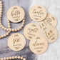 Conjunto 7 Placas de Madeira para Fotografia Mensal do Bebé